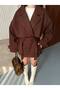 Short Oversized Premium Soft Textured Trend Cape Cashmere Coat - 8