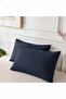 Set of 2 Cotton Navy Blue Pillowcases (50X70 cm)