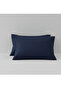 Set of 2 Cotton Navy Blue Pillowcases (50X70 cm) - 2