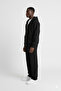 Men's Black 3-Thread Brushed Inside Baggy Tracksuit Set Wide Leg Oversized Hooded Sweatshirt - 5