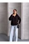Zippered Half Fisherman's Hair Knit Sweater - 2