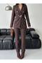 Women's Gold Buttoned Buckled Belt Blazer Jacket Trousers Suit - 3