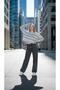 Snow Gray Stretch Fabric Stretchy Palazzo Jean Trousers - 3