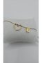 Stainless Steel Gold and Silver Color Heart Detailed Letter Bracelet - 4