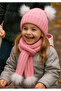 Pink Scarf & Beanie Set