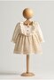 Mymi̇o Girl 6-24 Months Natural Dress with Beads