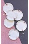 Ribbon Pink 6 Piece Luxury Dessert Plate Set - 3