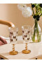 Lcw Home Mixed Bowknot Printed Legged Glass Cup Set of 2, 120 ml - 2