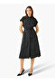 Striped Shirt Women Dress with Belt