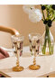 Lcw Home Mixed Bowknot Printed Legged Glass Cup Set of 2, 120 ml