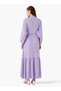 Textured Maxi Women Dress with Tie-Up Detail - 4