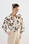 Patterned Loose Shirt - Brown - 3