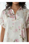 Night Dress Short Sleeve Floral Print - 4