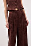 Jacquard Loose Trousers - Brown - 6