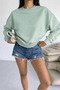 سويت شيرت نسائي من Mint Green 2 Thread O قصة فضفاضة Basic - 4