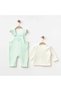 Little Bee Salopet Set Premium Organic Cotton Bee Patterned Daily Baby Romper Set - 4