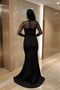 Atlas Fabric Lace Detailed Corset Evening Dress - Black - 5