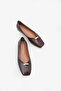 Diena Women's Ballerinas with Buckle Accessories - Brown - 3