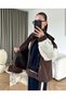 Women's Top and Bottom Set Layer Look Oversized Contrast Color Gradient Zippered Tracksuit Set - 4