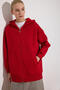Zipper Detail Hooded Sweatshirt - 3
