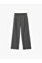 Pleat Detailed Wide Leg Fabric Trousers with Pockets - 3