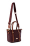 Women's Burgundy Daily Shoulder Bag - Stylish Handbag with Adjustable Strap - 3