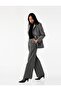 Pleat Detailed Wide Leg Fabric Trousers with Pockets