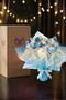 Blue-White Butterfly Bouquet with Led Lights – 25 Butterflies & 90 cm Large Plush Bear |   Special for Valentine's Day - 4