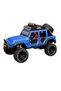 1:24 Scale Metal Off-Road Jeep Blue - Pull and Drop Toy Vehicle with Sound and Light, Doors Open - 5