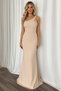 Women's Scuba Fabric Cross Collar Strap Fish Dress Evening Dress