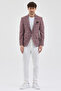 Pascolo Men's Burgundy Polyviscose Fabric Slim Fit Mono Collar Sports Blazer Jacket - 8