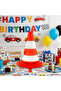 Traffic Cone (Duba) Foil Balloon Red White |   Car Racing, Engineering Vehicles Birthday Party Decoration - 3