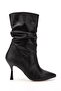 Zrin-024 Premium Black High Thin Heeled Bellows Zippered Women's Boots - 5