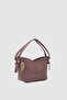 Low Asymmetric Suede Crossbody Bag Brown - 3