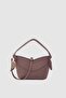 Low Asymmetric Suede Crossbody Bag Brown - 2