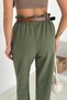Washable Cotton Rain Gabardine High Waist Trousers Khaki - 7