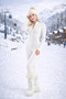 Women's Winter Sports Jumpsuit – Fleece-Lined Diving Fabric, Mock Neck , Zippered - 4