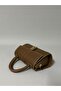 Women's Mini Crossbody Bag with Buckle Closure, Hand and Shoulder Bag, Caramel - 4