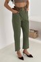 Washable Cotton Rain Gabardine High Waist Trousers Khaki - 4