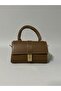 Women's Mini Crossbody Bag with Buckle Closure, Hand and Shoulder Bag, Caramel - 2