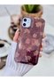 iPhone 11 Compatible Shine Brown Flower Color Gradient Shiny Silicone Protective Case - 3