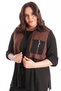 Tren42Plus Large Size Brown Suit with Pocket Zipper Detail - 4