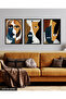Abstract Art Portrait 3 Piece Wooden Framed Painting Act