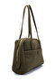 Suede Rocky Women's Shoulder Bag Khaki with Front Pocket Detail - 2