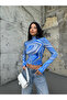 Women's Blue Swirl Patterned Body with Finger Detail