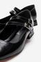 Women's Blunt Toe Double Piped Heeled Shoes; Black Wrinkled - 3