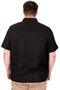 Fashion XL Large Size Men's Shirt Double Cap Gabardine U25601B Black - 3
