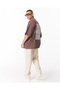 Lace Applique 3D Embroidered Brown T-Shirt - 3