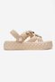 Cross Piped Women's Sandals with Stones and Accessories Ekru - 2
