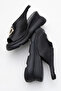 Women's Wedge Heel Buckle Casual Sandals Real Leather Zy 8067 Black - 6